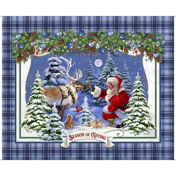Season Of Giving-36" Santa And Reindeer Panel 2600-31018-W