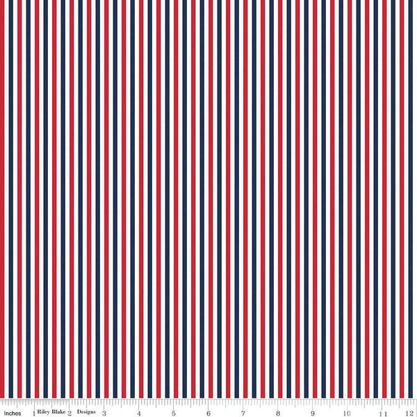 Seasonal Basics-1/8" Stripe C495- Patriotic