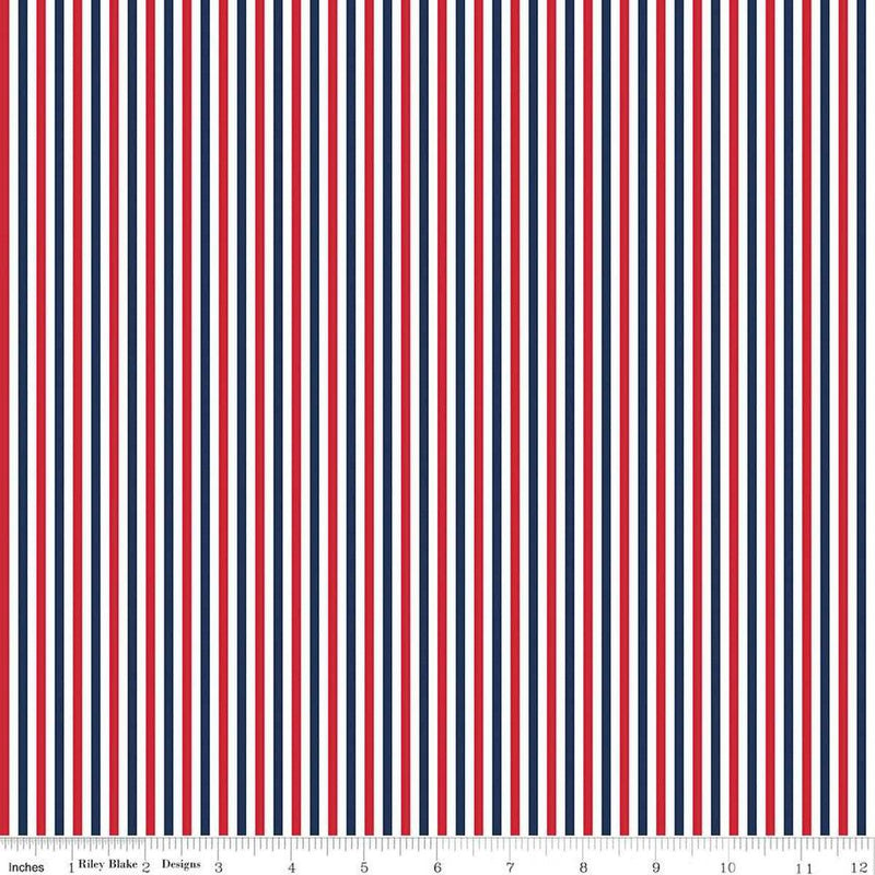 Seasonal Basics-1/8" Stripe C495- Patriotic