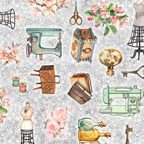 Sew Shabby Chic-Sewing Antiquities Gray 2600-31572-K