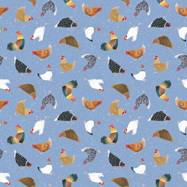 Simple Life-Digital Chickens Denim Y4332-88