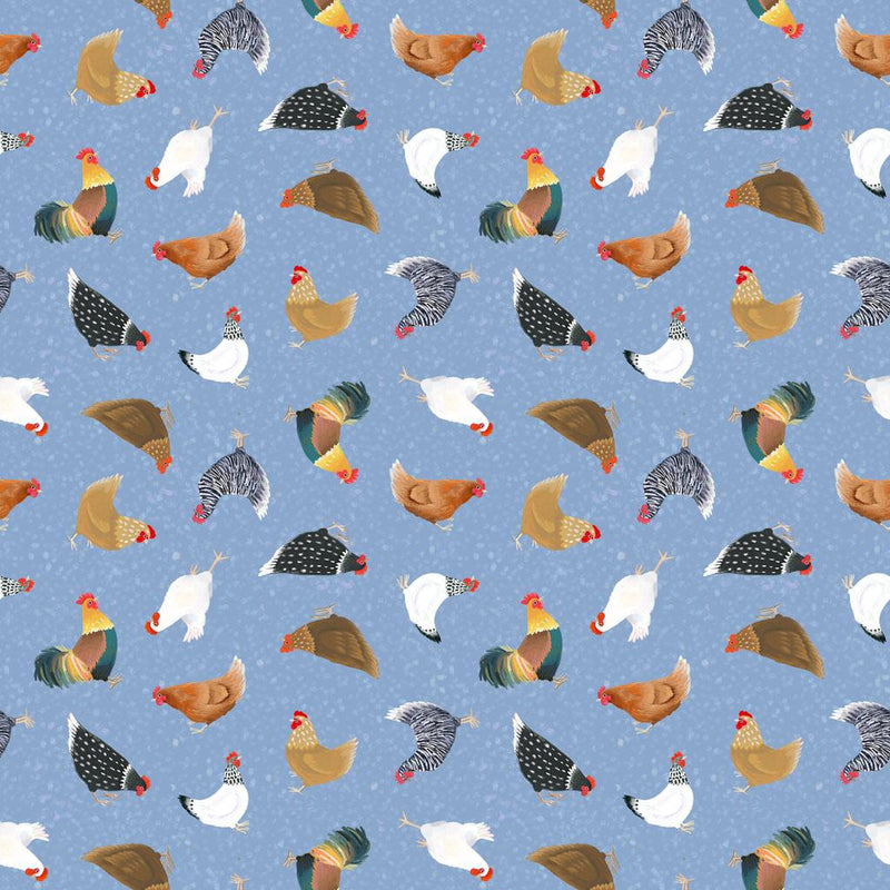 Simple Life-Digital Chickens Denim Y4332-88