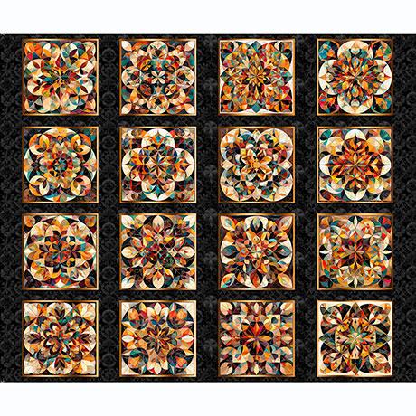 Solstice-Kaleidoscope 36" Picture Patches Panel Black 2600-31227-J