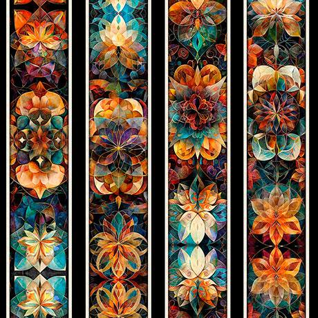 Solstice-Kaleidoscope Border Stripe Black 2600-31228-J