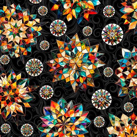 Solstice-Kaleidoscope Medallions BLack 2600-31229-J
