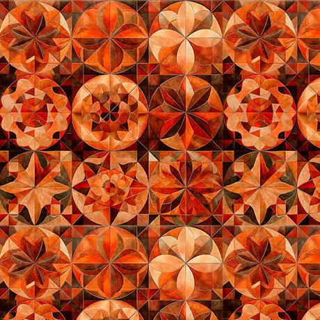 Solstice-Kaleidoscope Packed Circles Burnt Orange 2600-31232-O