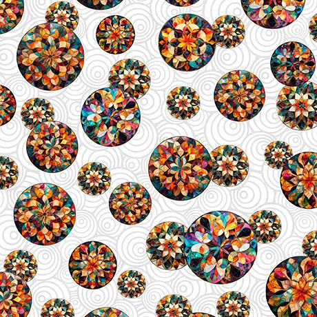 Solstice-Kaleidoscope Tossed Circles White 2600-31230-Z