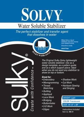 Solvy Lightweight Water Soluble Stabilizer 20in x 1yd 486-01
