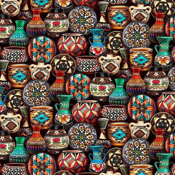 Painted Cactus - Southwest Pottery-Multi WEST-CD3856-MULTI