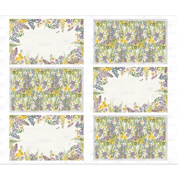 Spring Garden-Digital 36" Placemat Panel-White Y4360-1