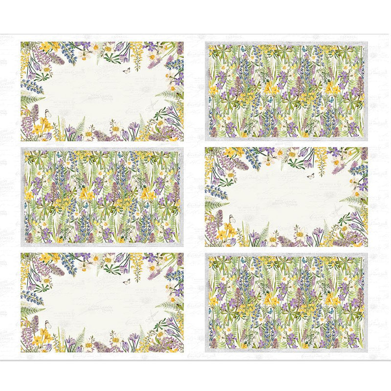 Spring Garden-Digital 36" Placemat Panel-White Y4360-1