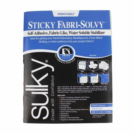 Sticky Fabri Solvy Printable Sheets 12ct  8-1/2in x 11in 457-02