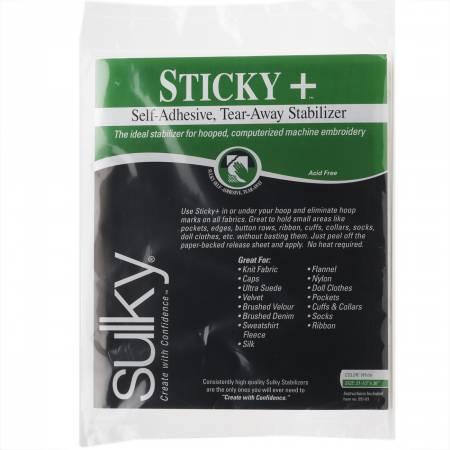 Sticky Plus Self-Adhesive Tear Away Stabilizer White 22 1/2in x 36in 551-01