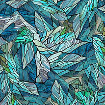 Sunlit Bears-Stained Glass Teal 2600-31563-Q
