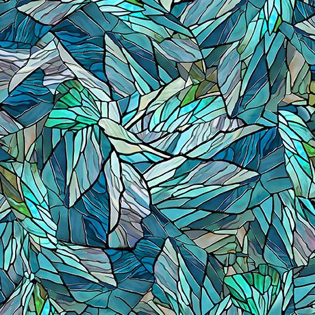 Sunlit Bears-Stained Glass Teal 2600-31563-Q