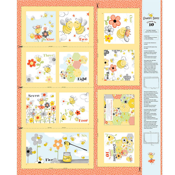 Sweet Bees-36" Storybook Panel Yellow SB20422-310
