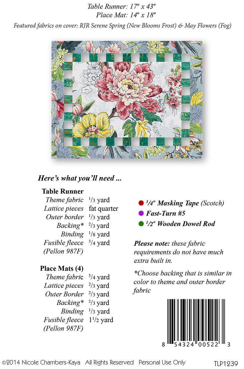 Goof-Proof Lattice Border Table Runner & Placemats TLP1239