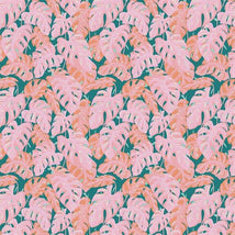 Pieces Of India-Monstera Canopy Pink/Teal 12025712