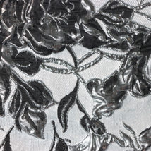 Textured Jacquard Brocade-Black/Silver