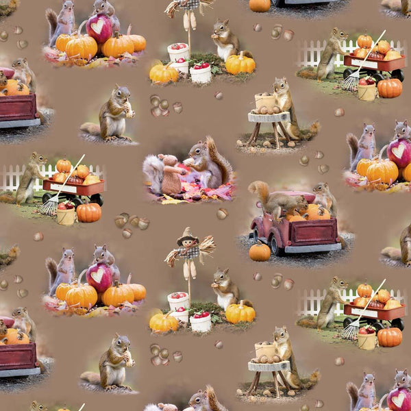 The Secret Life Of Squirrels III-Toile Caramel Y4528-65