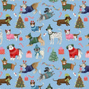 Tossed Holiday Dogs - Blue HOLIDAY-CD3499
