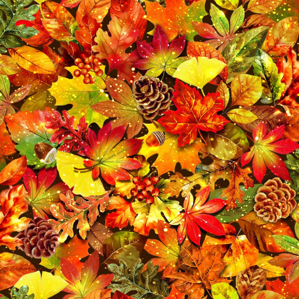 Turning Colors-Packed Leaves & Pinecones Multi OA598701-MULTI