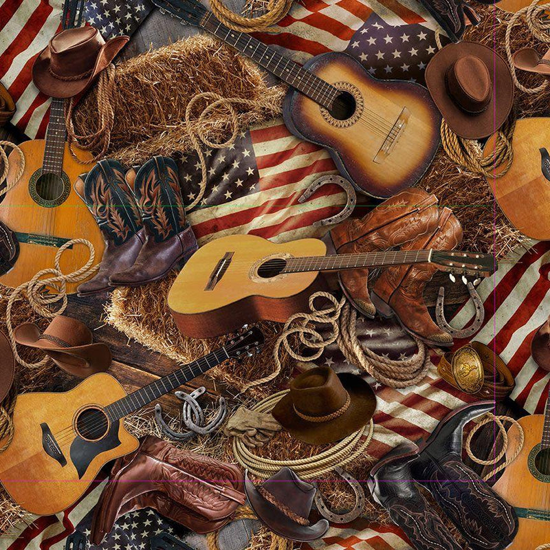 Home on the Range - USA Flags & Western Icons-Multi WEST-CD3863-MULTI