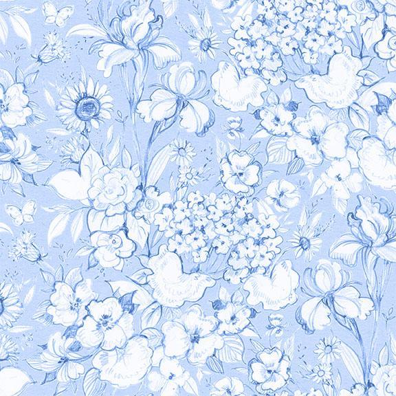 Amalfi Coast-Packed Floral Light Blue/White W105-003-505