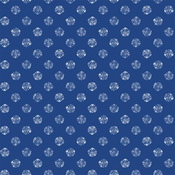 Amalfi Coast-Floral Dots Dark Blue/White W105-009-570