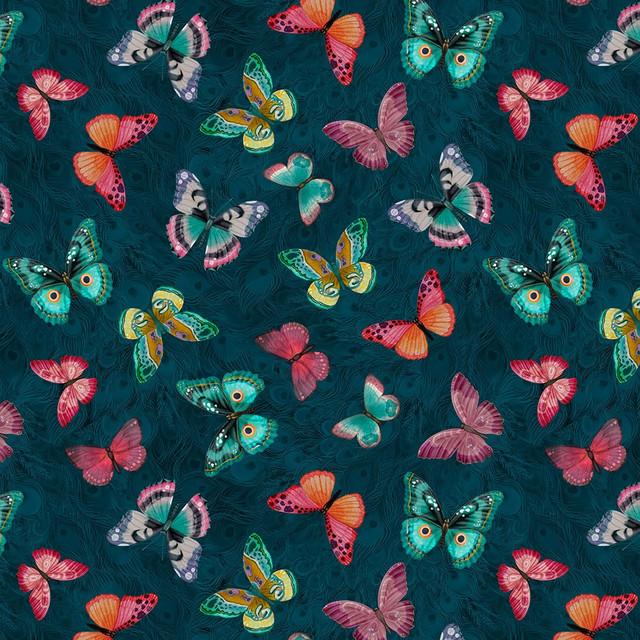 Wild Garden-Butterflies Teal W100-007-992