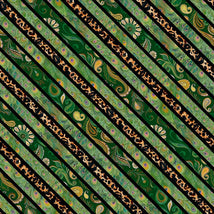 Wild Garden-Diagonal Stripe Green W100-009-670