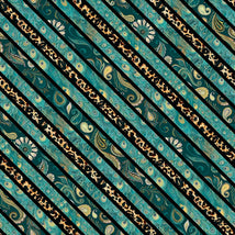 Wild Garden-Diagonal Stripe Teal W100-009-970