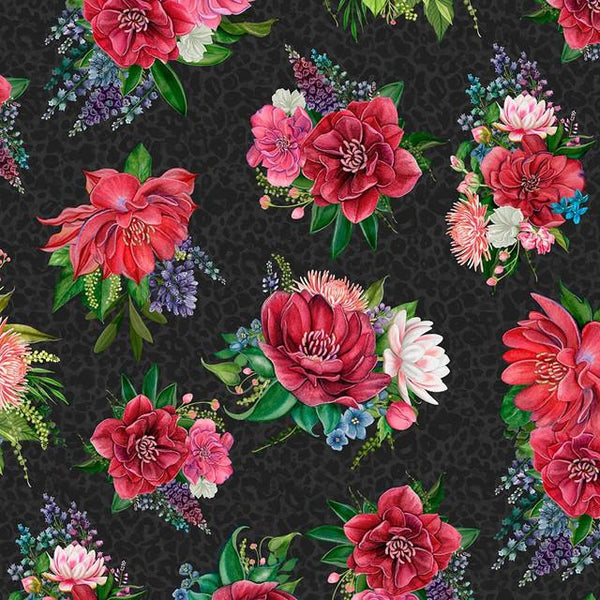 Wild Garden-Floral Bouquets Black W100-005-716