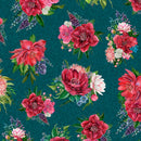 Wild Garden-Floral Bouquets Teal W100-005-916