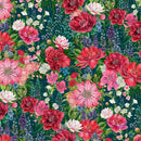 Wild Garden-Packed Floral Teal W100-004-915