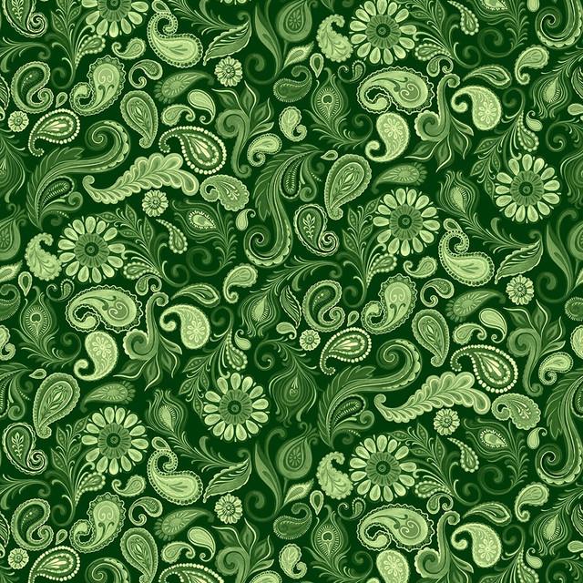 Wild Garden-Paisley Green W100-008-606