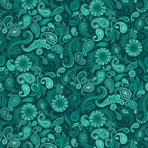 Wild Garden-Paisley Teal W100-008-999