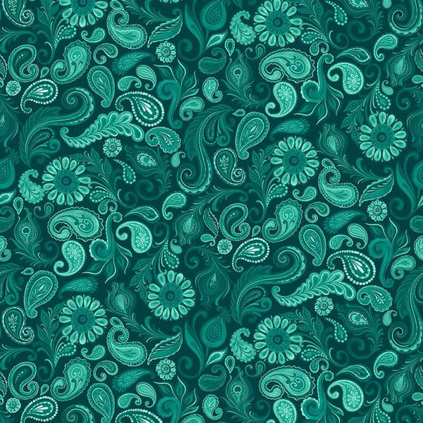 Wild Garden-Paisley Teal W100-008-999
