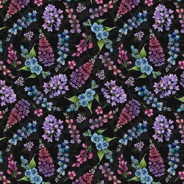 Wild Garden-Small Floral Black W100-006-745