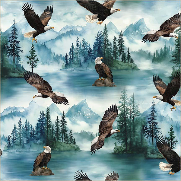 Wild Kingdom-Regal Eagle Mountain Mist 55028D-1