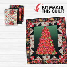 Yuletide Blooms Quilt Kit - Finished Size: 58" x 62"