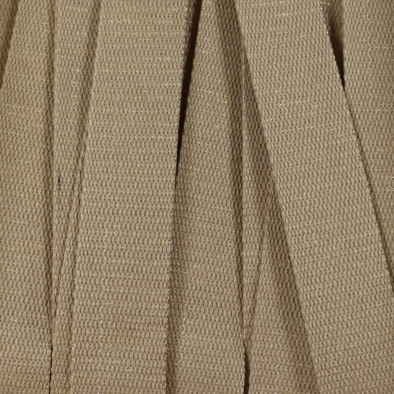 1 1/4" Metallic Webbing-Tan/Gold 114-30-045