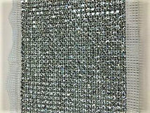 24-ROW PREMIUM CLEAR CRYSTAL RHINESTONE TRIM WITH SILVER BACKING - 5 INCH WIDE