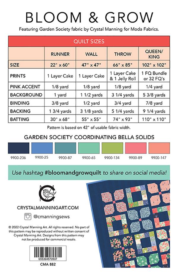 Bloom & Grow Quilt Pattern CMA-882