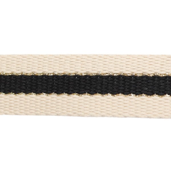 30mm Striped Webbing w/Metallic-Black 1124-30-014