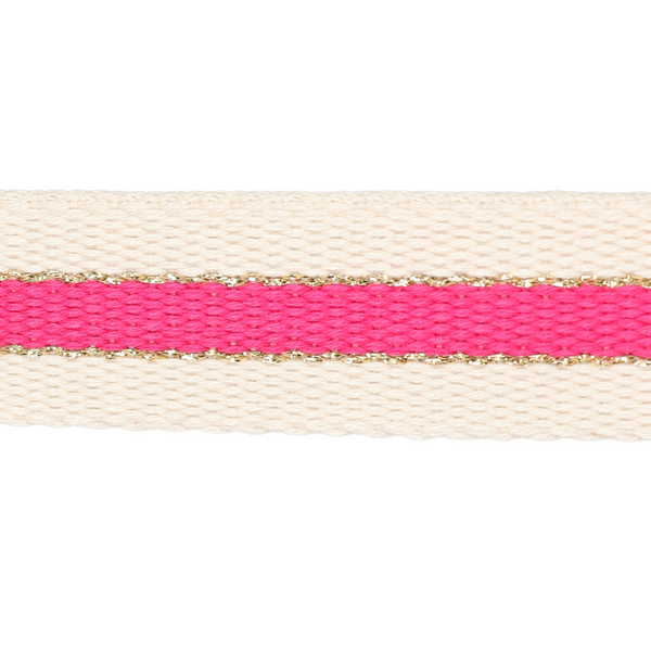 30mm Striped Webbing w/Metallic-Fuschia 1124-30-073