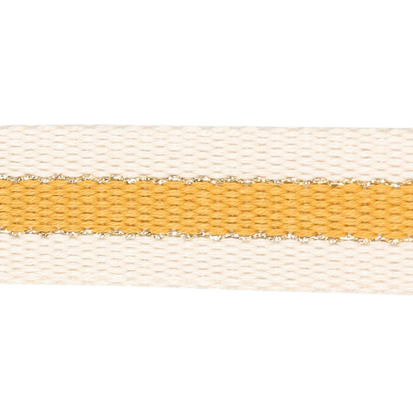 30mm Striped Webbing w/Metallic-Mustard 1124-30-042