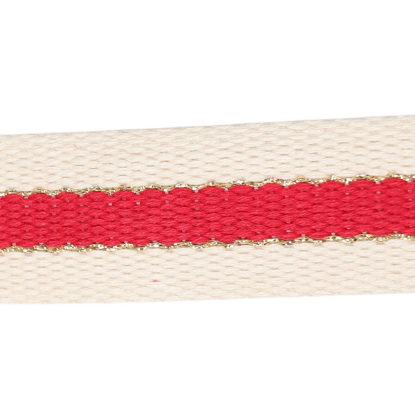 30mm Striped Webbing w/Metallic-Red 1124-30-008