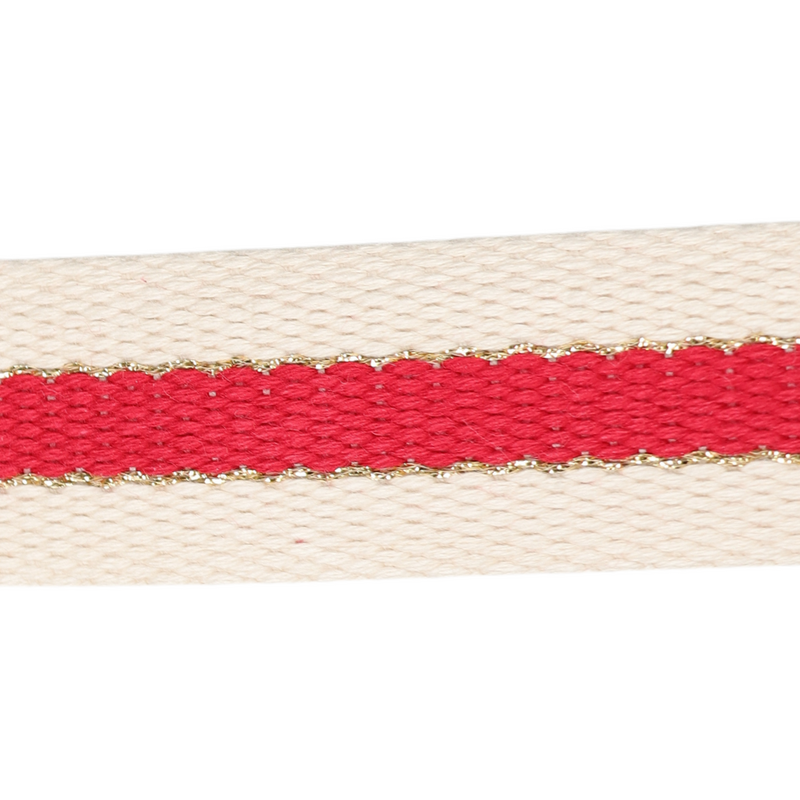 30mm Striped Webbing w/Metallic-Red 1124-30-008