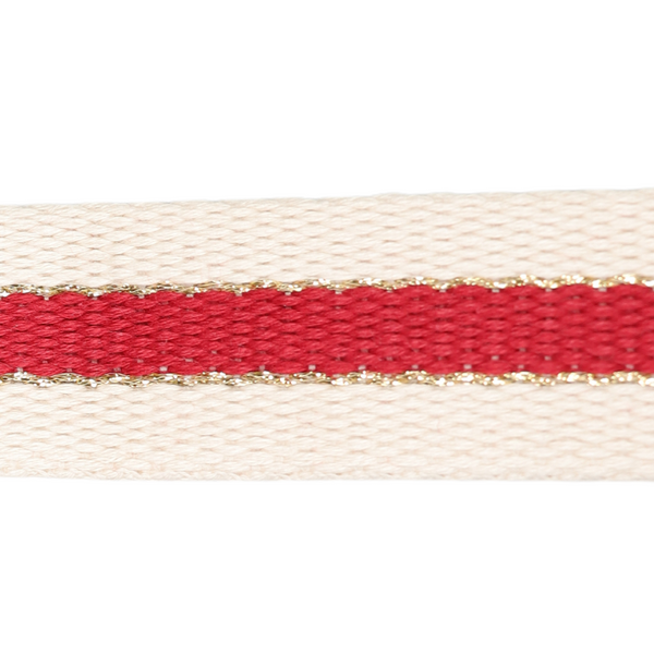 30mm Striped Webbing w/Metallic-Red 1124-30-072